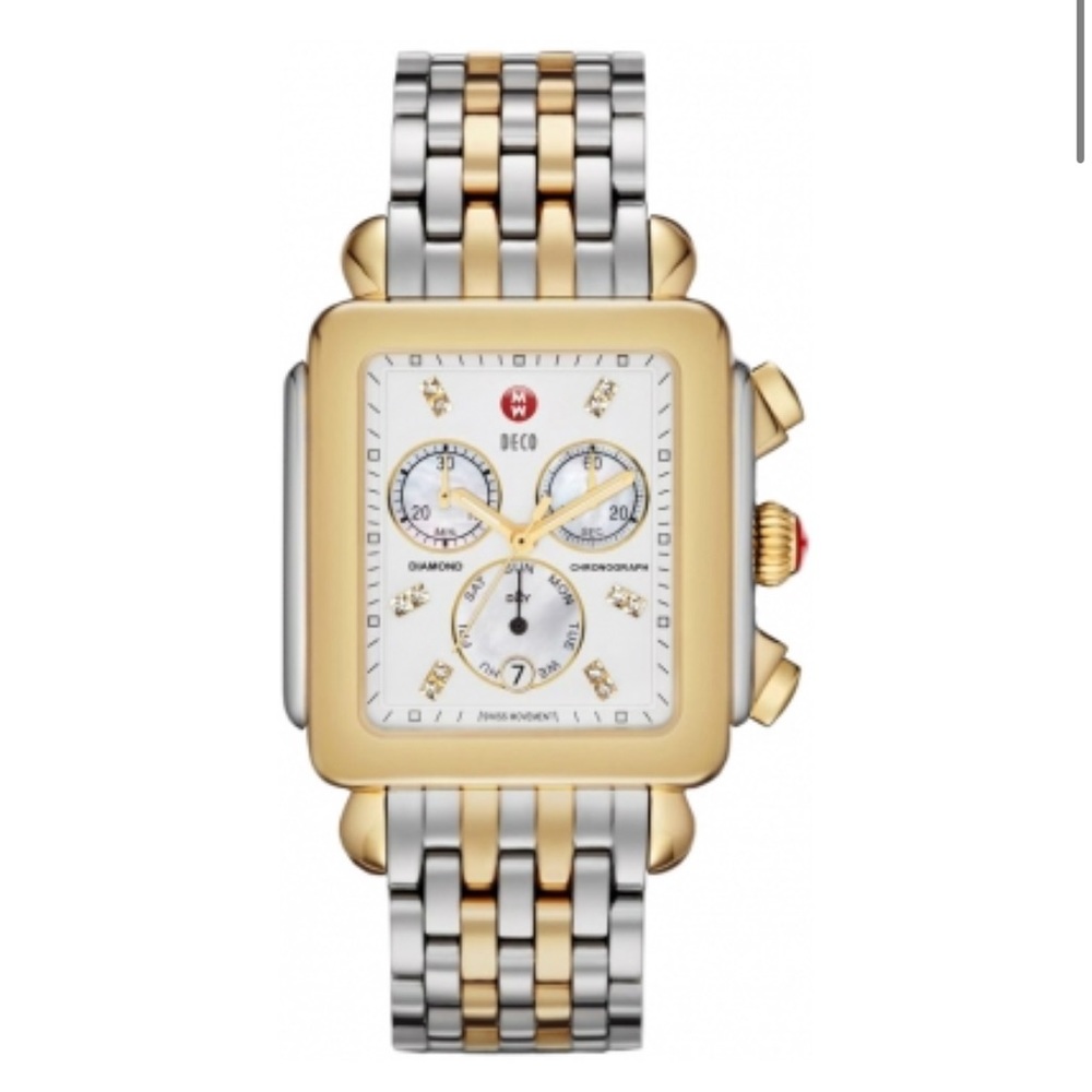 Michele Deco XL Two Tone Watch